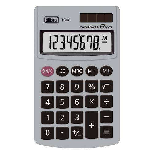 Calculadora de Bolso Cinza Tc03 Tilibra