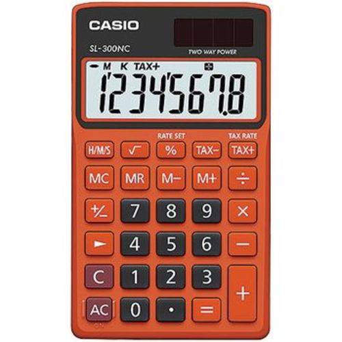 Calculadora de Bolso Colorful 8 Dígitos Sl300nc-Brg-S-Dp Preta / Laranja