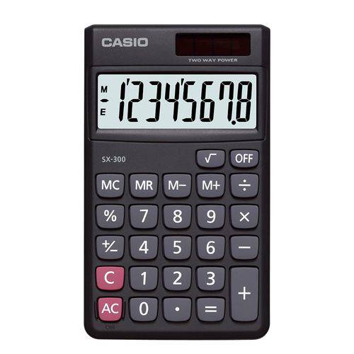 Calculadora de Bolso com Visor 8 Dígitos e Acab. Aço Escovado