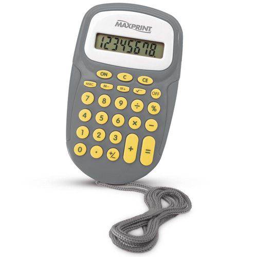 Calculadora de Bolso Maxprint 8 Dígitos MX-C86 - Cinza/Amarela