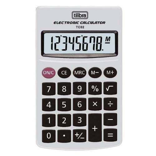 Calculadora de Bolso Tc02 Cinza Tilibra