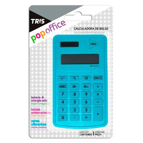 Calculadora de Bolso Tris Pop Office Azul - Ref. 678238
