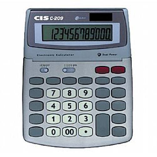 Calculadora de Mesa 12 Dígitos C-209 V Móvel Cis Solar/bateria - Sertic