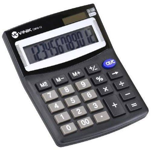 Calculadora de Mesa 12 Dígitos com Alimentação Solar ou a Pilha - Cm10 Preta