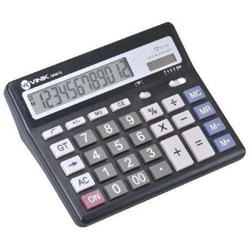 Calculadora de Mesa 12 Dígitos com Alimentação Solar ou a Pilha - Cm40 Preta