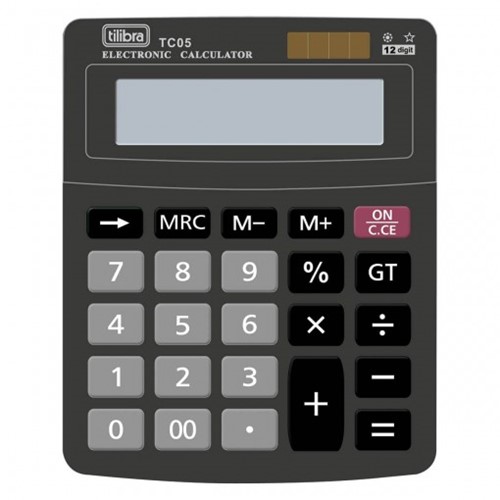 Calculadora de Mesa 12 Dígitos Pequena TC05 Preta 239020