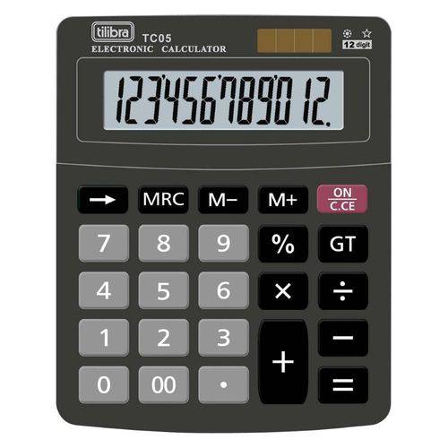 Calculadora de Mesa 12 Dígitos Tc05 Preta - Tilibra