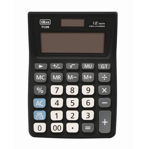 Calculadora de Mesa 1 Dígitos Tc06 Preta Tilibra