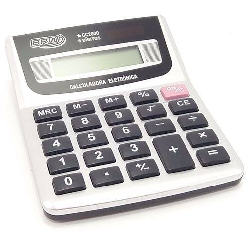 Calculadora de Mesa 8 Dígitos Cc2000 Cinza Brw