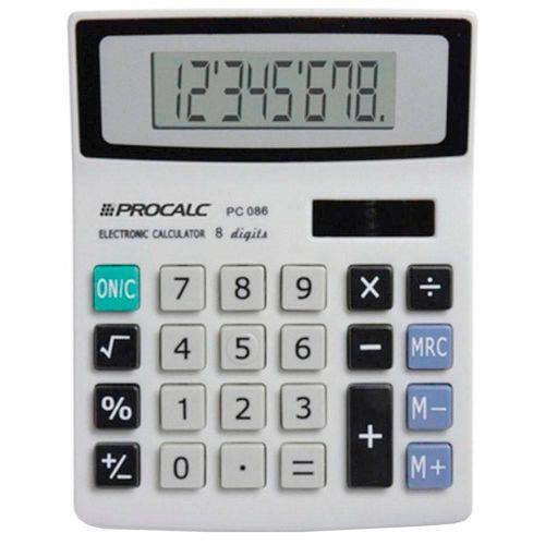 Calculadora de Mesa 8 Digitos PC086 - Procalc