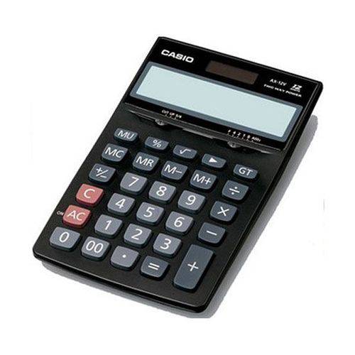 Calculadora de Mesa Casio AX-12S 12 Dígitos, Solar e Bateria, Preta