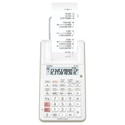 Calculadora de Mesa Casio com Impressão Bobina Hr-8rc-we Branca