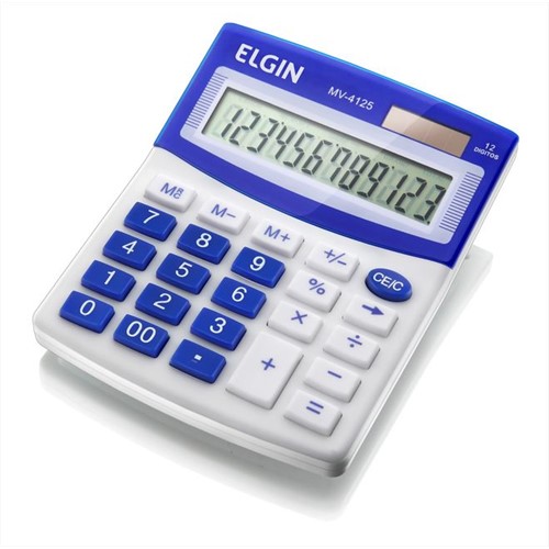 Calculadora de Mesa de 12 Dígitos MV-4125 Azul - Elgin