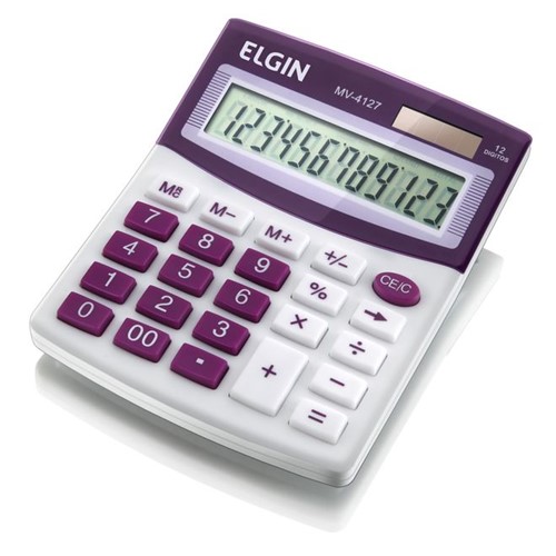 Calculadora de Mesa de 12 Dígitos MV-4127 Roxa - Elgin
