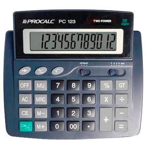 Calculadora de Mesa Procalc 12 Dígitos Pc123