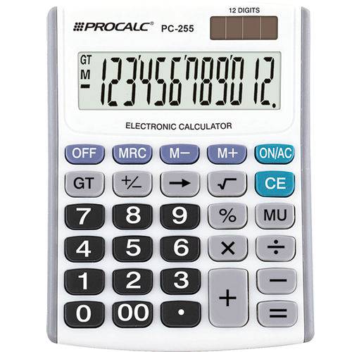 Calculadora de Mesa Procalc 12 Dígitos Preta Pc255