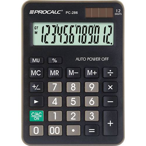 Calculadora de Mesa Procalc 12 Dígitos Preta Pc286