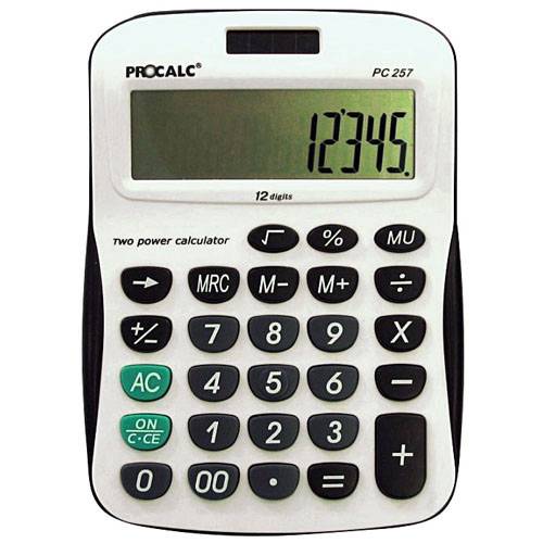 Calculadora de Mesa Procalc 12 Dígitos Solar/Bat