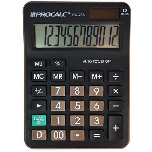 Calculadora de Mesa Procalc PC-286 Preta 12 Dígitos 80725