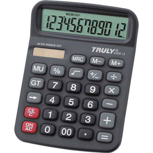 Calculadora de Mesa Trully 12dig.preta Mod.836b-12
