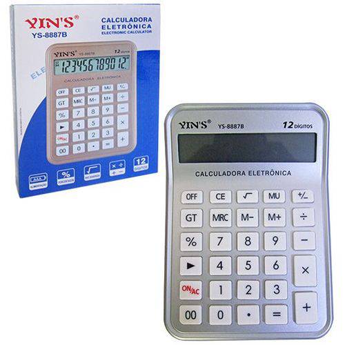 Calculadora Eletrônica 12 Dígitos 21,5x15,5cm