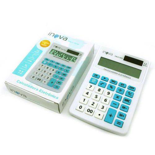 Calculadora Eletrônica 12 Dígitos Inova -calc-7070