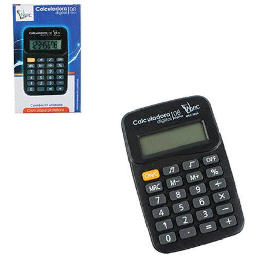 Calculadora Eletronica 8 Digitos com Capa 9 2x5 7cm