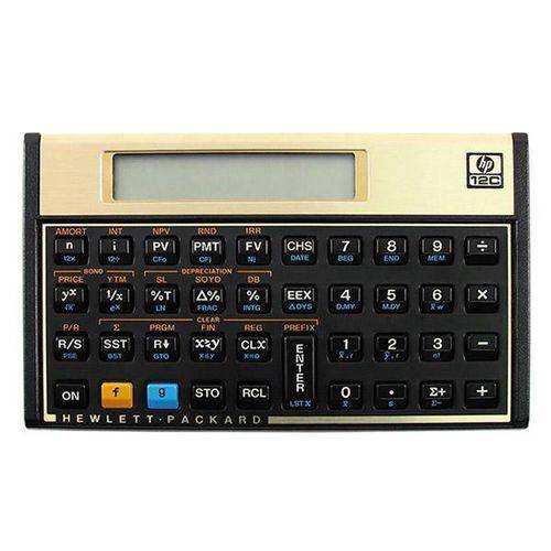 Calculadora Financeira HP 12c com 120 Funções - Preta/Dourada