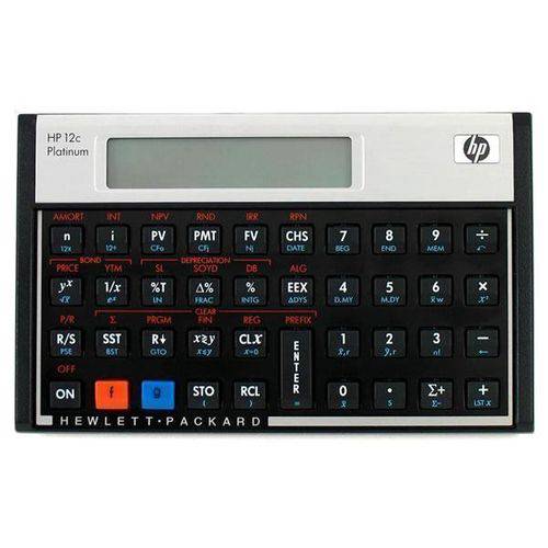 Calculadora Financeira Hp 12c Platinum com 130 Funções - Preta/prata
