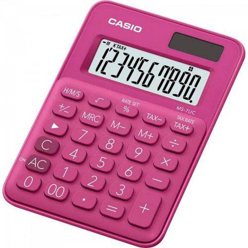 Calculadora Mini de Mesa 10 Dígitos Ms-7uc-rd Rosa Casio