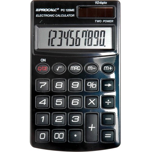 Calculadora Pessoal Procalc 10 Dígitos Metallic Capa Dura Preto