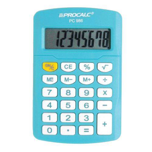 Calculadora Pessoal Procalc Pc986-bl 8 Dígitos Azul