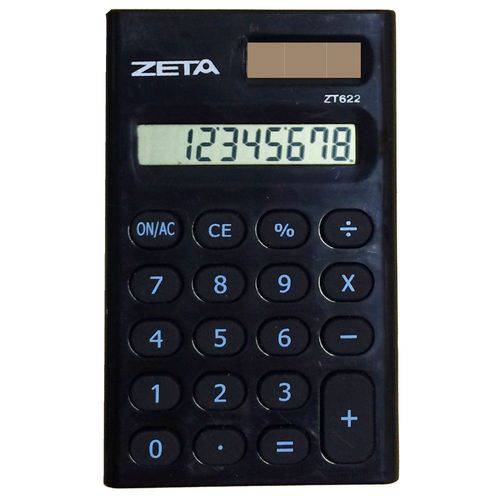 Calculadora Pessoal Zeta Zt622 Bk 8 Digitos Preta