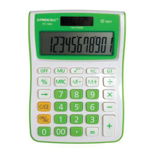 Calculadora Procalc PC100-G 12 Digitos Verde