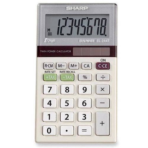 Calculadora Sharp Elsi Mate El-244tb 8dígitos - Branco-prata