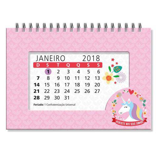 Calendário 2018 - Unicórnio