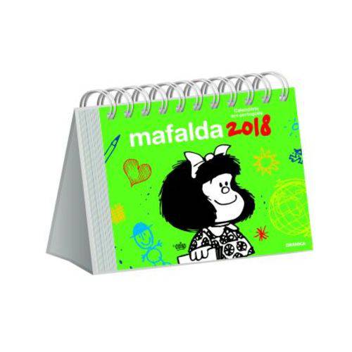 Calendário de Mesa 13X10,8 Cm Mafalda Verde - 2018
