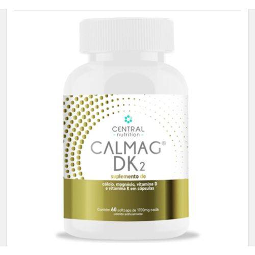 Calmag DK2, Suplemento de Cálcio, Magnésio, Vitamina D, K, com 60 Softcaps.