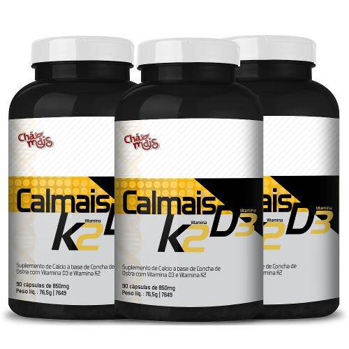 Calmais Vitaminas K2 D3 e Cálcio Kit com 3 Frascos