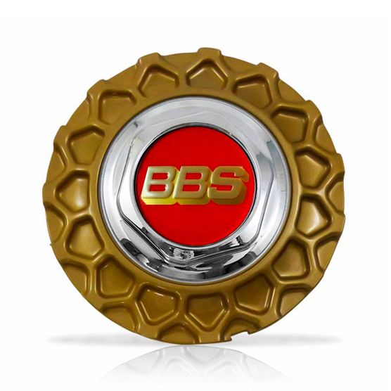 Calota Centro Roda BRW BBS 900 Dourada Cromada Emblema Vermelha