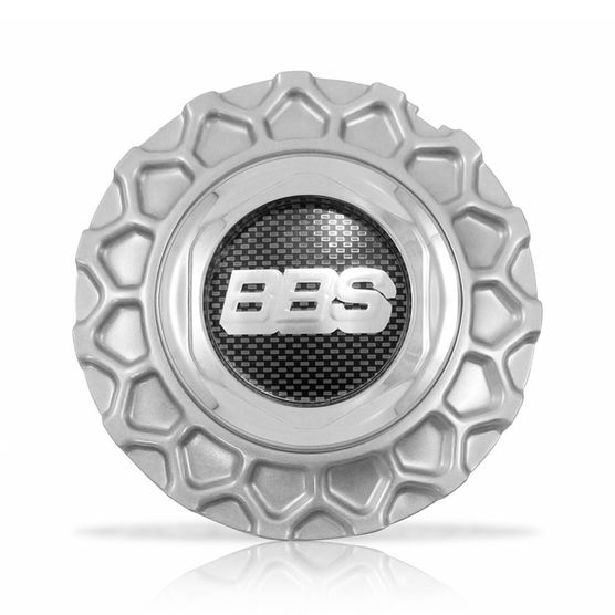 Calota Centro Roda BRW BBS 900 Prata Cromada Emblema Fibra C