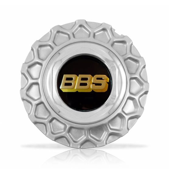 Calota Centro Roda BRW BBS 900 Prata Cromada Emblema Preta