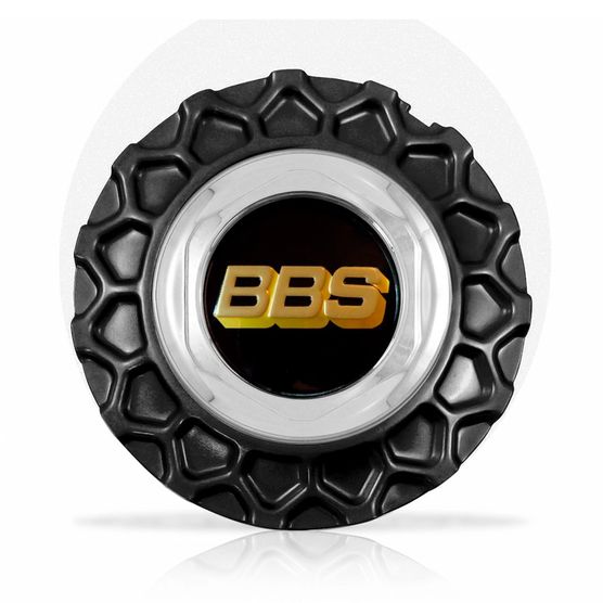 Calota Centro Roda BRW BBS 900 Preta Cromada Emblema Preta