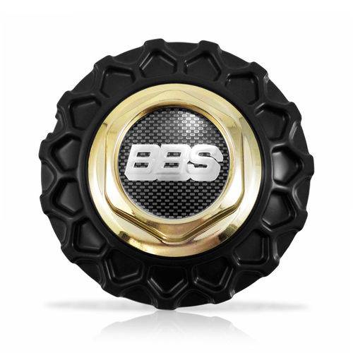 Calota Centro Roda Brw Bbs 900 Preta Dourada Emblema Fibra C