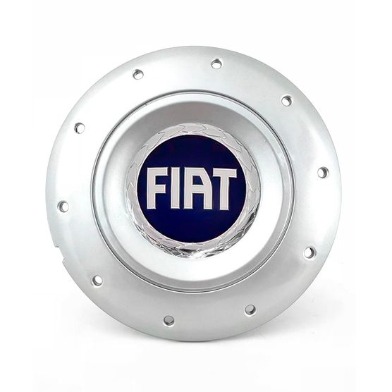 Calota Centro Roda Ferro Vw Amarok Aro 13 14 15 4 Furos Prata Emblema Fiat Azul