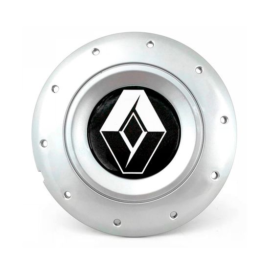 Calota Centro Roda Ferro VW Amarok Aro 13 14 15 4 Furos Prata Emblema Renault Preto