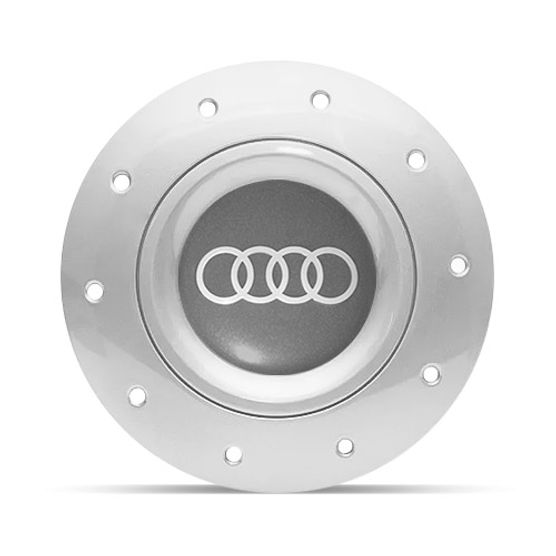 Calota Centro Roda Ferro VW Amarok Aro 14 15 5 Furos Prata Emblema Audi