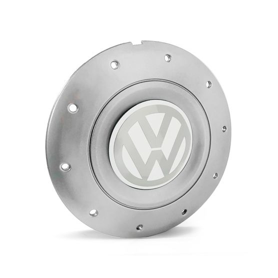 Calota Centro Roda Ferro VW Amarok Aro 13 14 15 4 Furos Prata Emblema Branco