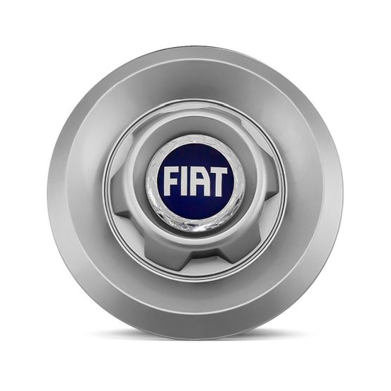 Calota Centro Roda VW Saveiro Modelo Novo 4 Furos Prata Emblema Fiat Azul