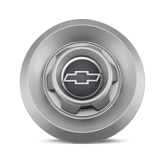 Calota Centro Roda VW Saveiro Modelo Novo 4 Furos Prata Emblema GM Cinza